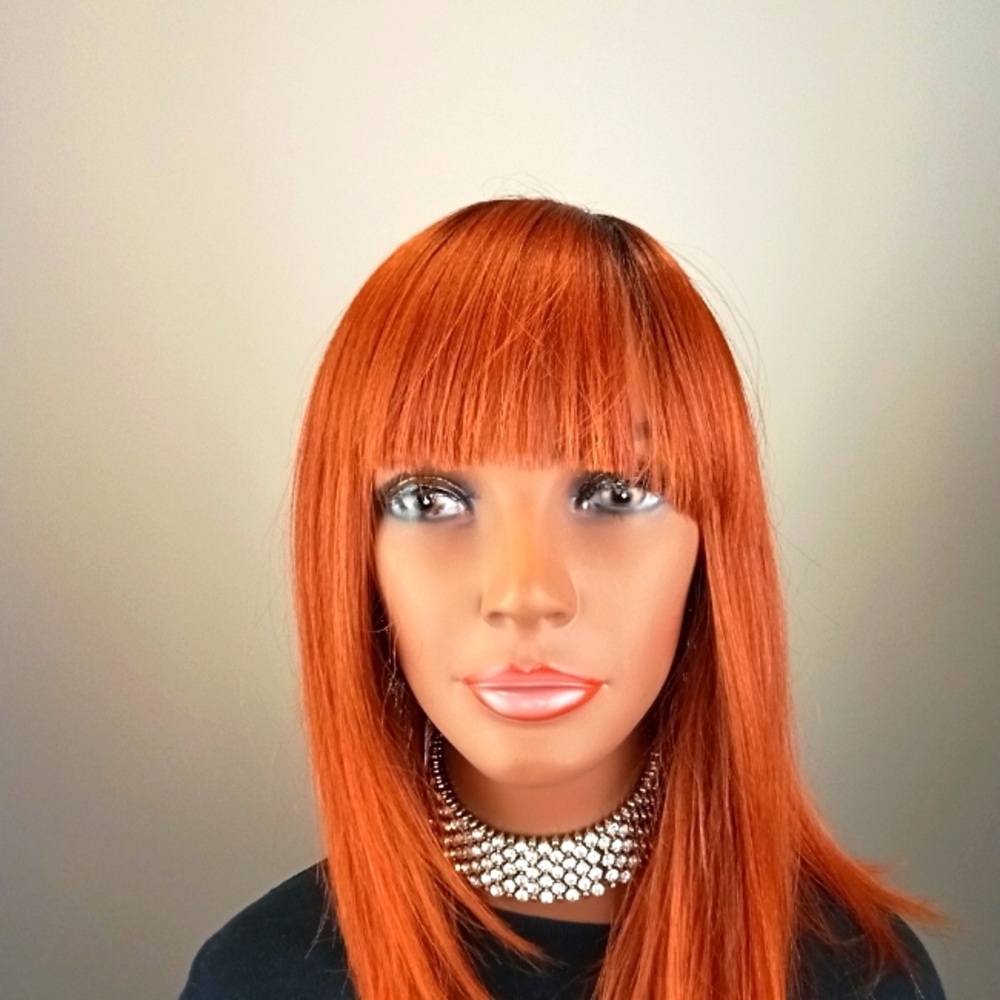 Orange Bob synthetic wig